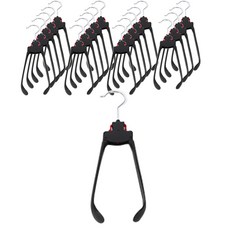 Poeta防滑防脖子變長一觸式衣架 旋轉型, 黑色, 100個