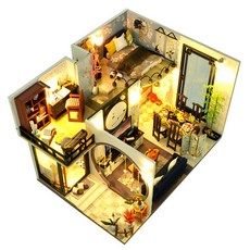 하우스 미니어처 DIY 키트 클래식 하우스, 혼합 색상, 1개