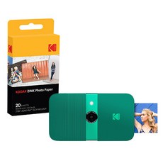코닥 Smile 디지털 즉석카메라 그린 RODSMCAM + 인화지 20p, 1세트