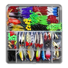 Amsan 多功能路亞硬餌軟餌141種釣魚假餌組, 隨機出貨, 1個