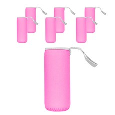 Block Mart 潛水布保溫保冷水瓶袋 420ml, 粉紅色, 7個