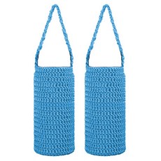 Block Mart 針織水瓶袋 中號 400~600ml, 天藍色, 2個