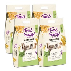 톰스패밀리 옥수수 고양이 모래 펠렛, 5L, 4개, 쟈스민향