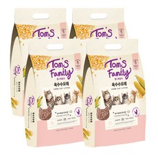 톰스패밀리 옥수수 고양이 모래 크러쉬형, 5L, 4개, 베이비파우더향