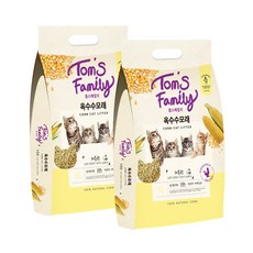 톰스패밀리 응고형 옥수수 고양이 모래 크러쉬, 5L, 2개, 레몬향