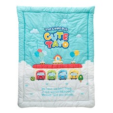 SIEUNDECO 小巴士TAYO印花四季型棉質午睡被, 藍色