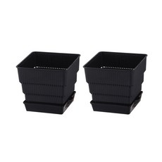 網狀盆 球根植物用花盆 + 花盆底盤 2件組, 黑色