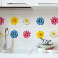 Unitek 圖形瓷磚廚房床單非洲菊 CSGT-40, 8個