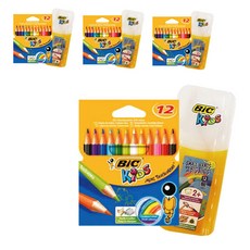 BiC KiDS 彩色鉛筆+圓筒形收納盒 4組, 12 種顏色