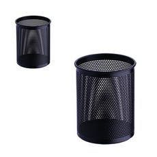 델리 메쉬망 원형 펜꽂이 E909, 블랙, 2개