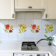 fantastix 圖案磁磚 經典玫瑰 廚房壁貼 CSGT-34 4入組, 2套