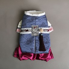 ITS DOG 桃花鋪棉背心狗狗韓服, 海軍藍