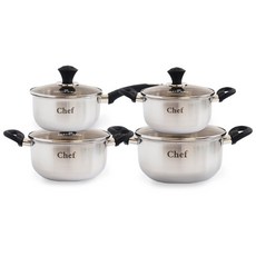 퀸센스 빅토리아 인덕션 겸용 IH쉐프냄비 4p 세트, 혼합 색상, 편수 18cm + 양수 20cm + 22cm + 24cm