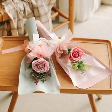 ASPASIA 人造花 Bella 單支大玫瑰 尤加利 玫瑰香皂花 紐約粉 2p + 薰衣草粉 2p 套組, 混合顏色, 1個