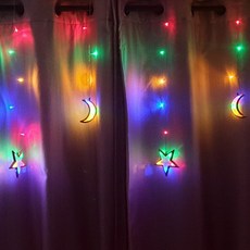 Decocomani彩虹LED窗簾燈串燈 12顆, 金月星