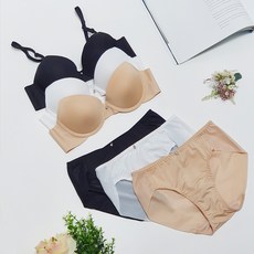APPLE STORY 簡單款無痕內衣 3入+內褲 3入