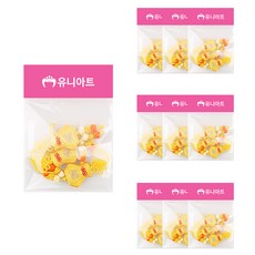 Uniart 扁平福袋繩結, 黃色, 10個