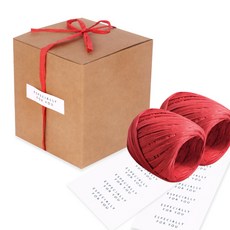 indi.k 現代牛皮紙禮物盒 3號 15入 + 拉菲草 2入 + 標籤 20入, 單一顏色, 1套