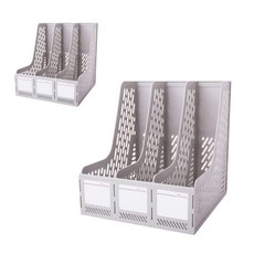 deLi 得力 組裝式桌上型文件架 3層 E9845, 灰色, 2個