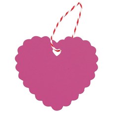 블란체 하트 플라워 무지태그 100p + 트와인끈 레드 10m 세트, 퍼플핑크, 1세트