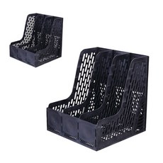 deLi 得力 組裝式桌上型文件架 3層 E9845, 黑色, 2個