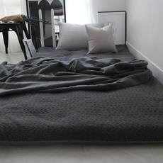 Maison Textile 80支純棉泡泡紗床墊套, 木炭