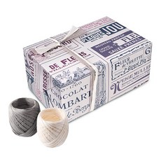 indi.k 雙面包裝紙 法國報紙 10入 + 拉菲草2入, 混合顏色, 1套