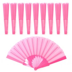 LivingDA 素色摺扇, 粉色的, 10個