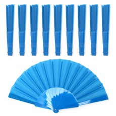 LivingDA 素色摺扇, 藍色, 10個