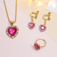 愛心玫瑰手鍊+耳環+戒指