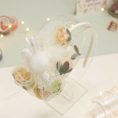 絲路 Plia 花朵髮箍 象牙白