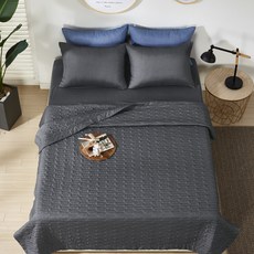 BODRE 被套+枕頭套, 深灰色