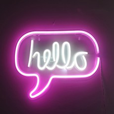 레이스빈 LED 레터링 아트 네온사인 HELLO, 혼합 색상