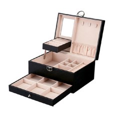 Hansol Shosin Rasol 鏡面飾品珠寶盒 黑色, 1個