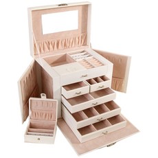 Rabyeol流蘇鏡子飾品首飾盒 白色, 1個