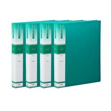 OA 링장식 3링 클리어 파일, 녹색, 4개