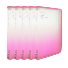 拉鍊文件袋, 粉紅色, 5個