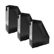 Heemang PP簡約文件整理盒, 黑色, 3個