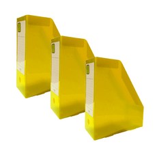 PP簡約文件整理箱, 黃色的, 3個