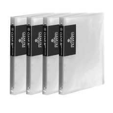 希望 半透明透明文件夾 40頁 3環, 白色, 4個