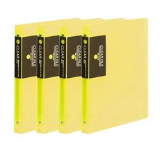 Heemang 半透明文件夾 40頁 3孔, 黃色, 4個