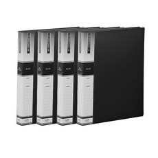 Heemang OA 透明文件夾 40頁 3孔, 黑色, 4個