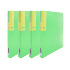 ICON 3孔D型環活頁夾 40p, 綠色, 4個