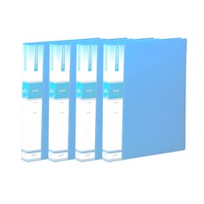 Heemang OA 透明文件夾 40頁 3孔, 天空藍, 4個