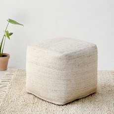 마켓비 MACOCO 핸드메이드푸프 사각 40x40 BJP07W, 화이트