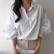 BONBONSTORY 經典泡泡袖襯衫 孕婦上衣