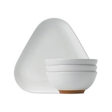 ROYAL DOULTON 皇家道爾頓 Barber & Osgerby Olio 系列餐盤組 白色, 1套, 點心盤 + 碗 3入