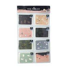 PINKFOOT 給親愛的你 訊息卡片 + 信封套組 1000 8款 x 5張 組合, 熊, 米色狗狗, 粉紅貓咪, 綠色貓咪, 卡其色巨嘴鳥, 鴨子, 薄荷綠狗狗, 駱駝, 1套