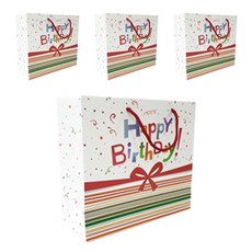 에이비엠코리아 해피 버스 데이 리본 쇼핑백, 혼합색상