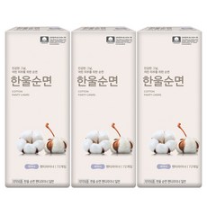 예지미인 한울순면 일반 팬티라이너, 72개입, 3세트